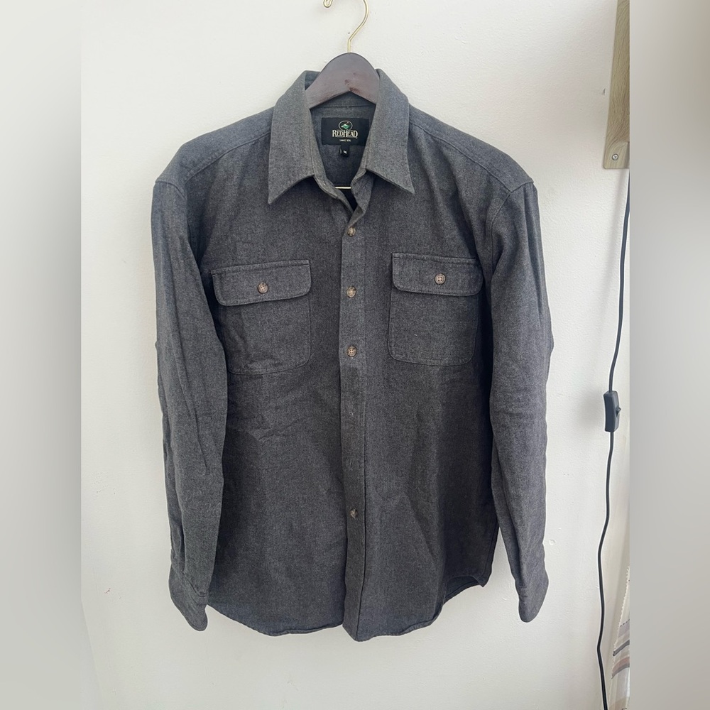 Mens (m) Old Money Long Sleeve Button Down Flannel 2 Pocket Soft 100% Cotton